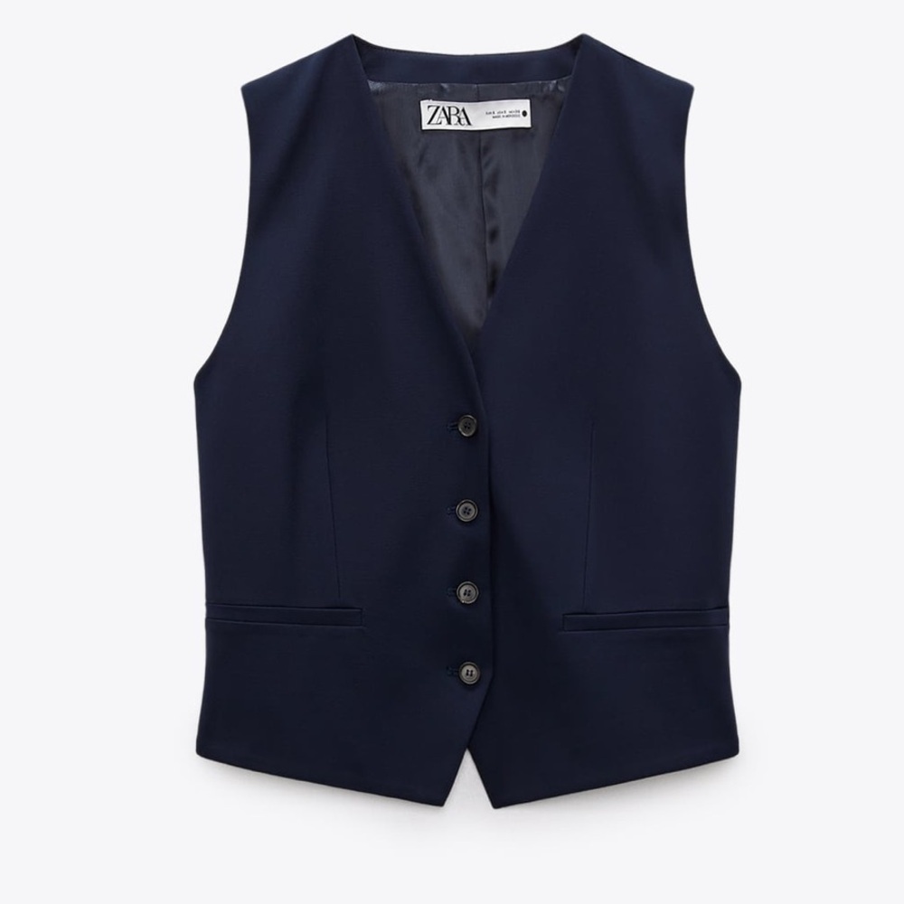 NWT Zara Contemporary Vest Black Large